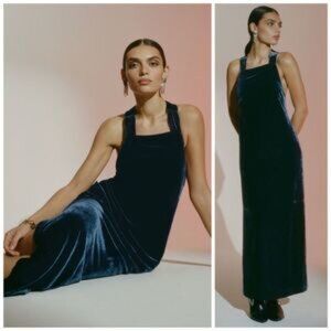 Anthropologie halter velvet dress with tags